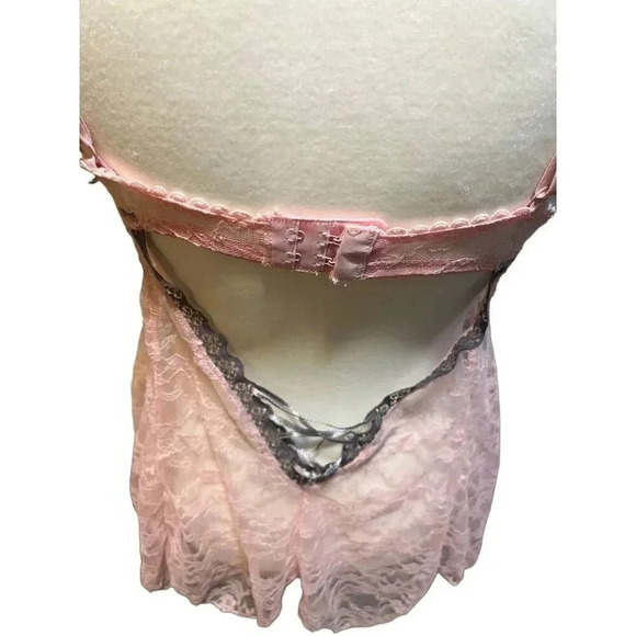 Native Intimates Women's 34C Cup Sexy Night Wear Sleep Wear Pink Lace with Gray - Picture 5 of 7